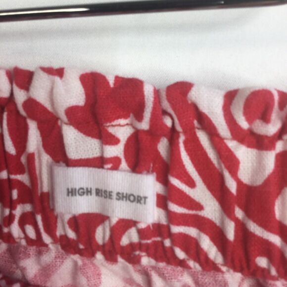 NWT LOFT outlet linen blend pull on high rise shorts red print woman's size XL - Picture 10 of 12